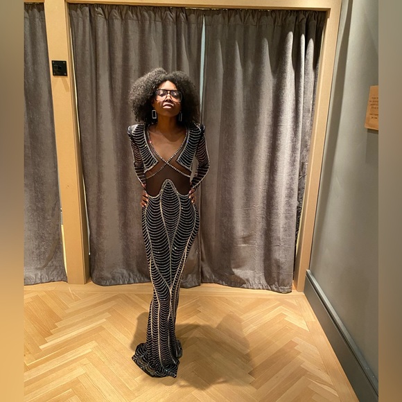 Banjul rhinestone mesh mermaid maxi dress - Picture 10 of 11